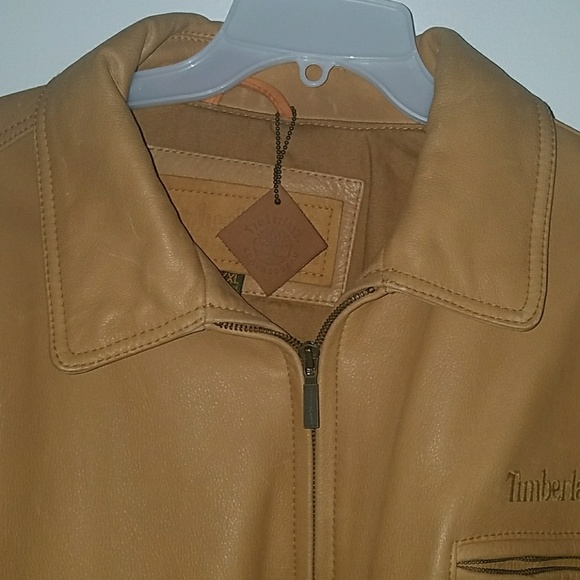 Timberland camel colored leather jacket- XXL - Picture 3 of 6